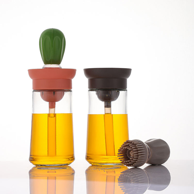 230ml Eco-Friendly Bamboo Condiment Bottle Oil Dispenser Microwave Safe Spice Pepper Jar for Air Fryer BBQ Set