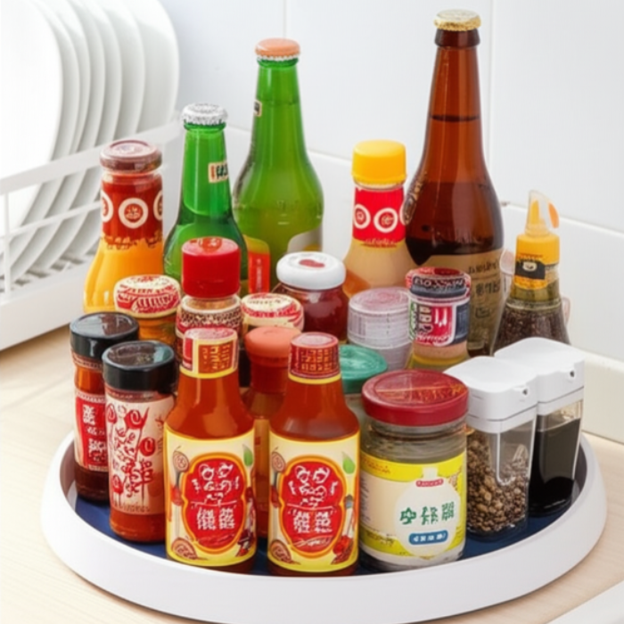 Non-Skid 360° Rotating Storage Tray – Turntable Organizer for Kitchen, Dining, Bathroom & Office (Pack of 1)